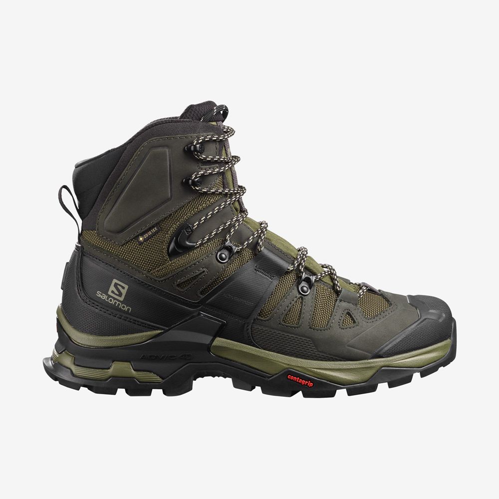 Bottes De Randonnée Salomon Homme Vert Olive - Salomon QUEST 4 GORE-TEX - France (6012-ILECH)